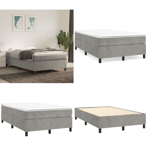 Boxspringbett mit Matratze Hellgrau 120x200 cm Samt - Samtbett - Boxspringbett - Doppelbett - Schlafzimmermöbel - Luxusbett - Home & Living (1/5)