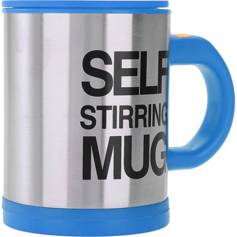 Elektrischer Rührbecher aus Edelstahl, 301-400 ml, automatischer Milch-, Saft- und Kaffeebecher (Blau) (1/5)