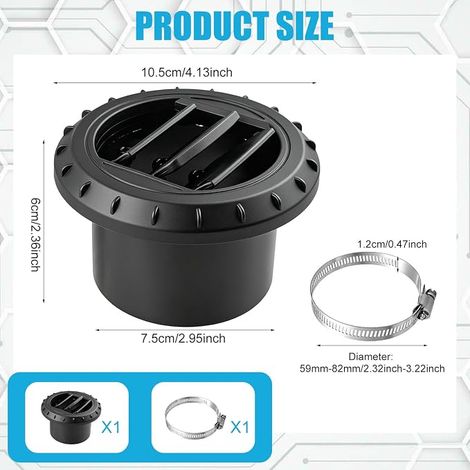 Sortie d'air rotative, d'air chaud de 75 mm, inclinable à 10 degrés (1/5)