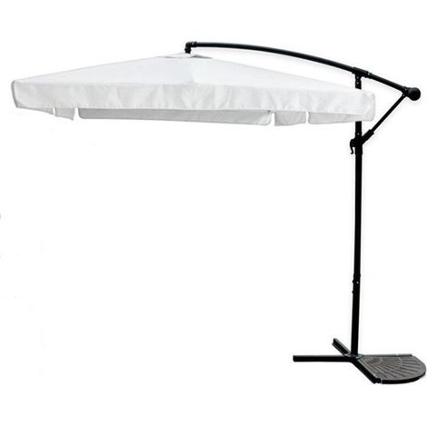 Trade Shop - OMBRELLONE BRACE LATERALE DA GIARDINO 3X3MT SCHUTZ SOLE BIANCO MIT BASE 223218 -