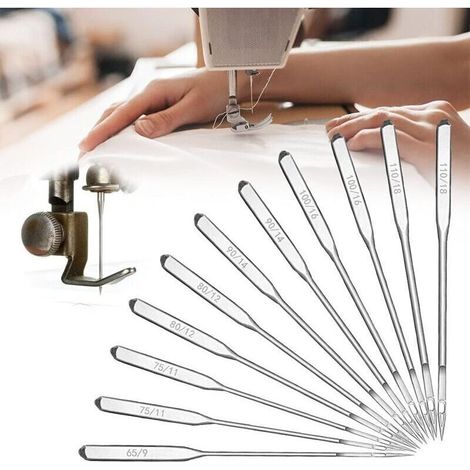 12 Sewing Machine Needles + 60 Universal Ballpoint Pens – Sizes 65/9 to 110/18 for Thick and Delicate Fabrics (1/5)