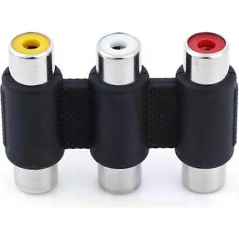 Connecteur audio/vidéo 3RCA, coupleur AV mini, adaptateur 3RCA femelle-femelle, rallonge, convertisseur, outil multifonction (1/5)
