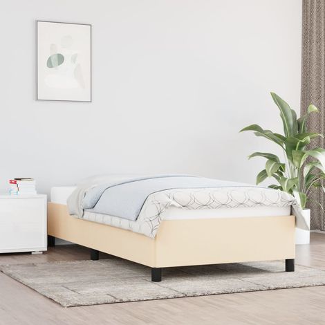 Estructura de cama sin colchón tela crema 90x200 cm vidaXL (1/5)