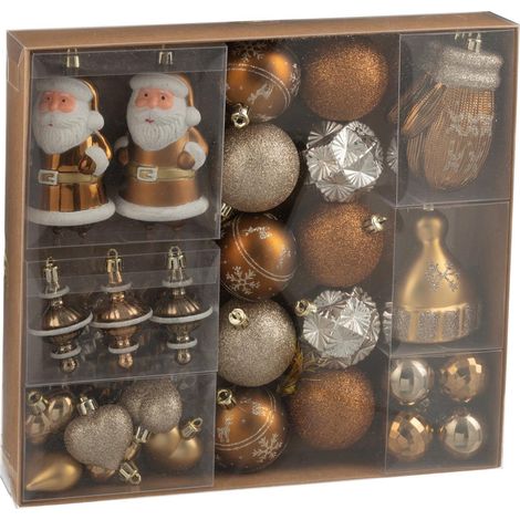 Lot de 45 Boules de Noël "Night" 30cm Marron