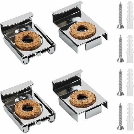 4 Pièces Miroir à Ressort Clips Suspension à Miroir Clips Pince De Miroir De Fixation Supports de Miroir Avec Goujons et Vis pour Suspensions de Fixation de Miroir Peut Supporter,T-Audace (1/5)