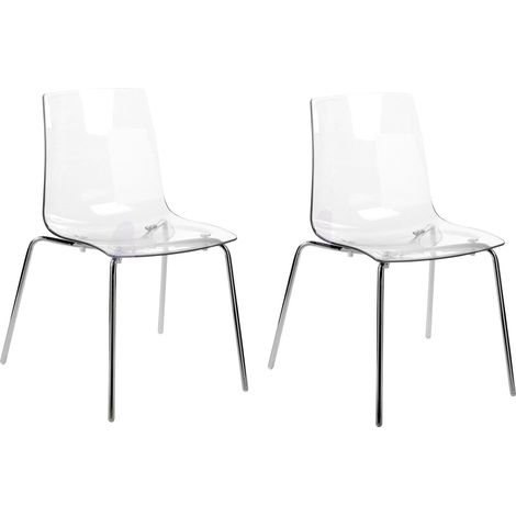 Esszimmerstuhl 2er Set SILERTON Transparent (1/5)