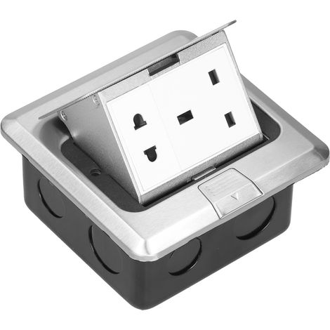 Bodensteckdose, versenkbar, Edelstahl, UK-Standard, 2-Loch-Netzstecker, 250 V, 13 A (1/5)