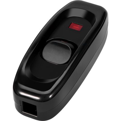 Interruptor LED pasante aereo unipolar lampara 250V 10A  Negro