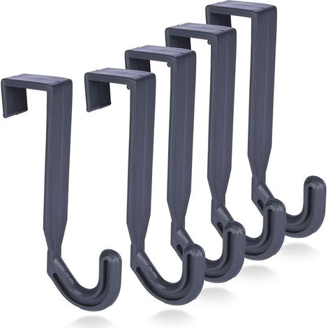 Universal gray hooks durable plastic easy door mounting