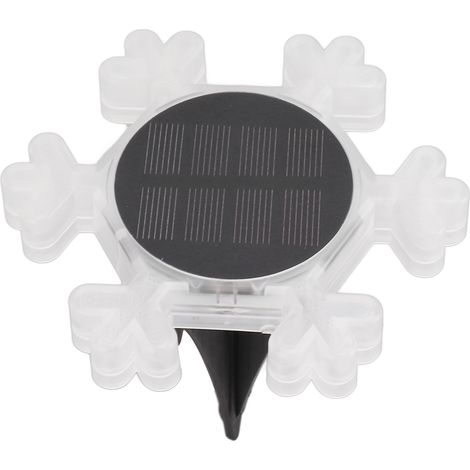 Lampe solaire décorative en forme de flocon de neige, étanche IP65, 3 modes d'éclairage, avec piquet, pour allée et cour, lumière chaude. Idéale pour le jardin. (1/5)