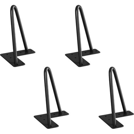Pied Meuble Scandinave 4pcs Pieds Epingle DIY Pieds pour Table Pied de Chaise avec 20 Vis + 4 Protège Pieds