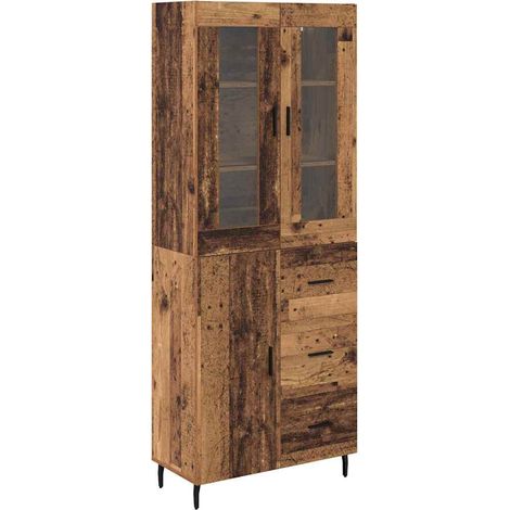 Maison Exclusive - Aparador alto 2 uds. Madera envejecida 69,5 x (1/5)