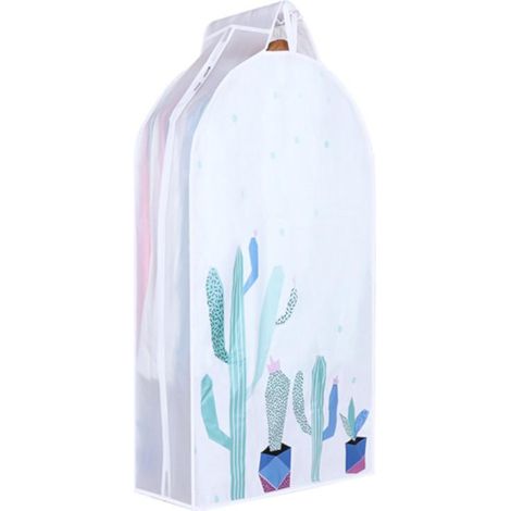 Housse De Rangement Vêtement En PEVA Lavable Avec Fermeture Éclair Pour Armoire - Taille Grande Motif Cactus - Lot De 1 (1/2)