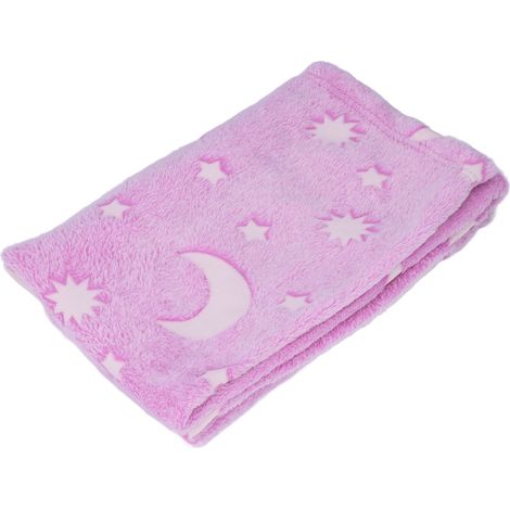 Couverture en polyester lumineux, douce et chaude, idéale pour le lit, le canapé et le fauteuil, en toutes saisons. Violette. (1/5)