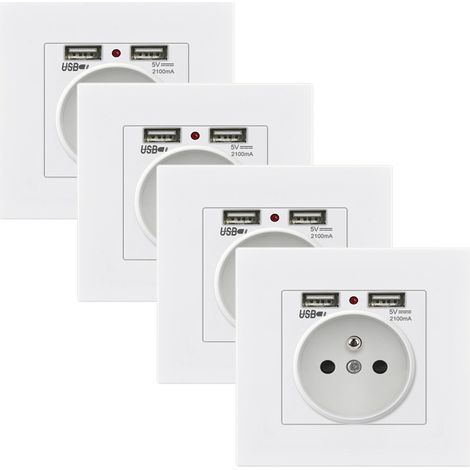 4 Pack Wall Socket with USB Ports – Power Outlet USB (1/5)