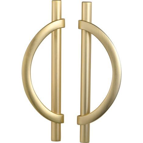 Two champagne gold kitchen cabinet handles with a center distance of 128 mm, suitable for desks, drawers, cabinets and cupboards. (1/5)
