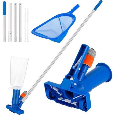 Aspiratore per piscina, pulitore a getto portatile per piscina, kit per la pulizia della piscina, bocchetta con spazzola per il fondo (1/4)