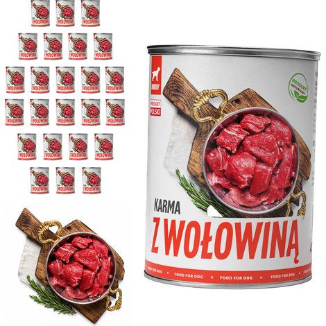 TufTuf Nassfutter für Hunde, Rindfleisch, Dose, 24 x 400 g, Frühstücksfleisch (1/2)
