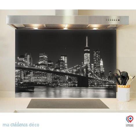 Fond de hotte : New-York Brooklyn - Verre trempé - 90 cm - 60 cm (1/5)