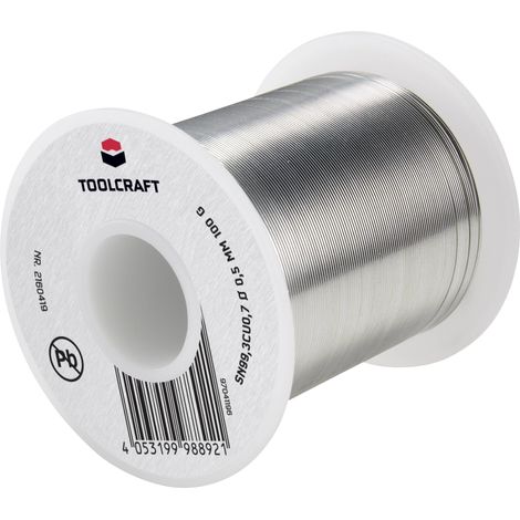 TOOLCRAFT Étain à souder sans plomb bobine Sn99,3Cu0,7 ROL1 100 g 0.5 mm Q871902 (1/3)