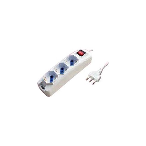 Multipresa 3 Posti Con Schuko E Con Interruttore - colore bianco