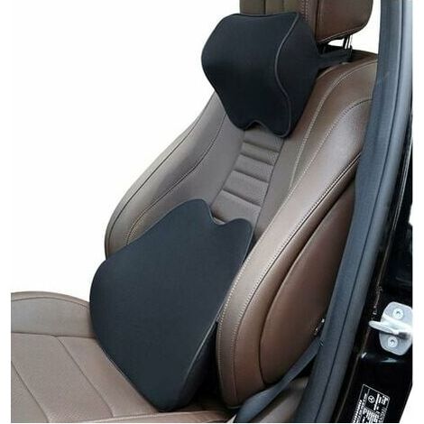 Car Lumbar Pillow Back Support Memory Foam Lumbar Support for Office Chair Wheelchair Car Seat (Black) (1/5)