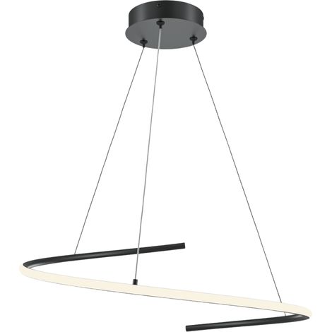 Maytoni Curve Lampada a sospensione moderna da soffitto nera 1600lm paralume bianco (1/5)