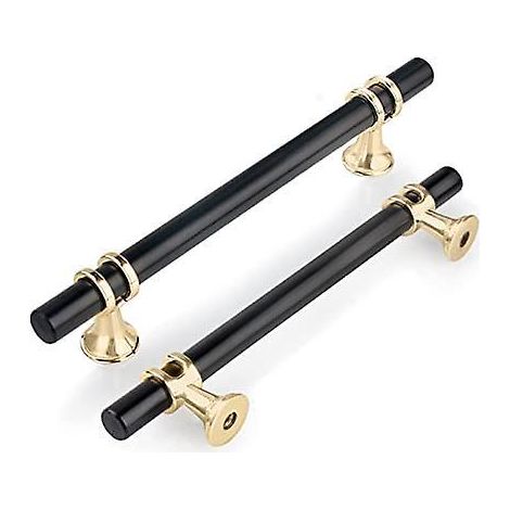 Stück 96 mm Küchenschrankgriffe (Schwarzgold), T-förmige Schranktürgriffe, massive Schrankschubladengriffe aus Zinklegierung von Pannea (1/5)