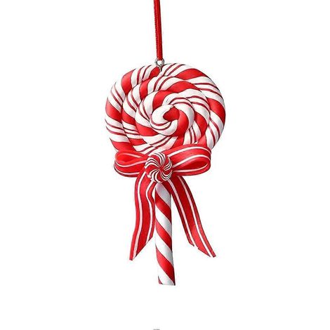 Weihnachtsbaumschmuck, roter und weißer Teiglutscher, Weihnachtsbaumanhänger, Weihnachtsgeschenk F (1/5)