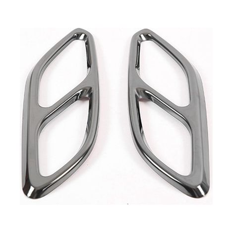1 pair Color: Glossy Black Material: Metal Car Muffler Exhaust Pipe Tail Cover Trim with Quad Exhaust Tips (1/5)