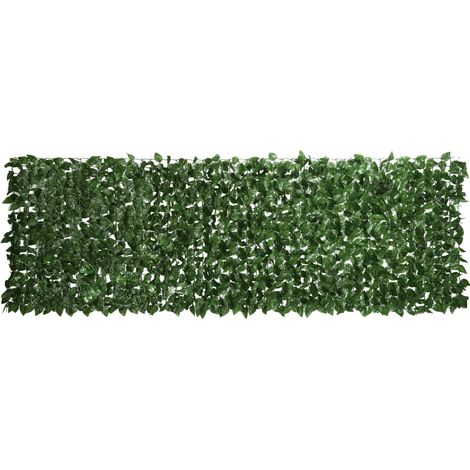 Outsunny Siepe Finta Arrotolabile in Seta e PE 3x1 m Verde Scuro