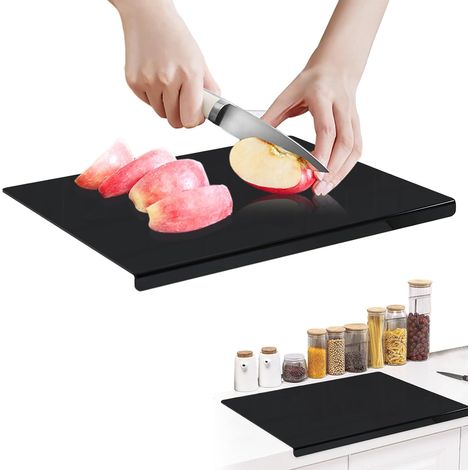 Planche À Découper En Acrylique  Planche À Découper Antidérapante - Protection De Plan De Travail En Bois Noir Pour Maison Restaurant Préparation Repas Extérieur Camping (1/5)