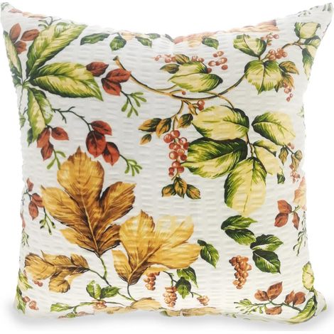 Federa in corteccia 40x40 cm con foglie autunnali bianche