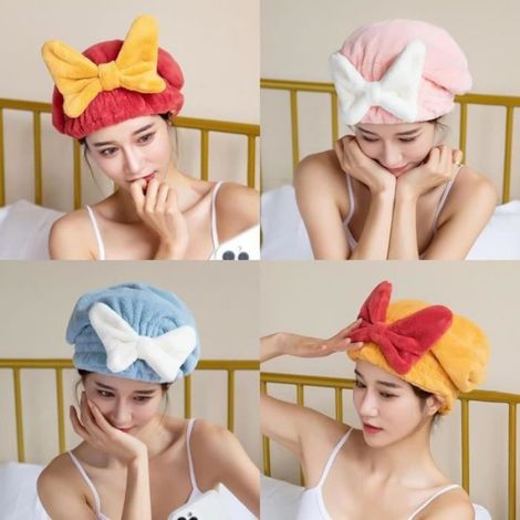 Serviette Capillaire - Microfibre Super Absorbante - Pour Cheveux Longs Et Épais - 4 Pièces (1/4)