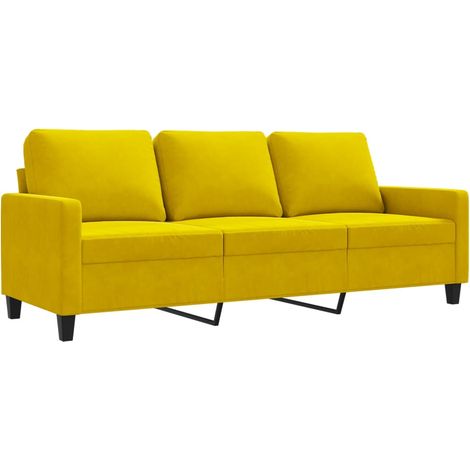Canapé à 3 places，Sofa pour Salon，Banquette Jaune 180 cm Velours CFW189285 (1/5)