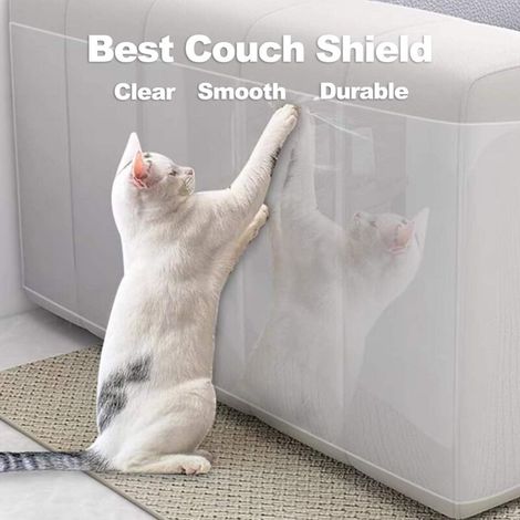 Film protecteur anti-griffes de chat adhésif 45cm3m, pour canapé, lit, table, porte et mur, protection meubles (1/2)