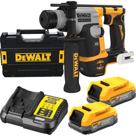 DeWALT DCH172E2T 18V XR Cordless Brushless Ultra Compact SDS+ Rotary Hammer Drill With 2 Powerstack Batts, Charger In Case