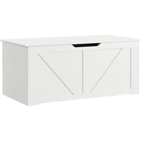 HOMCOM Cassapanca Contenitore Soggiorno, Baule Portagiochi Legno, 100 cm, Bianco (1/5)