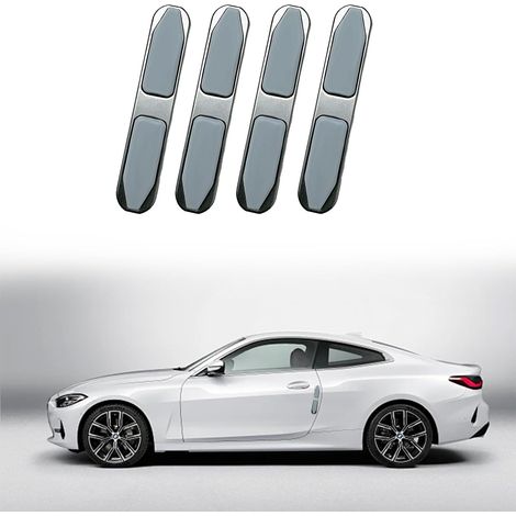 4 pièces Protections Pour Portières de Voiture Bandes de Protection pour Pare-chocs de Voiture en PVC Métallique Anti-collision Protections Accessoires Décoratifs Pour Automobiles-Gris (1/5)