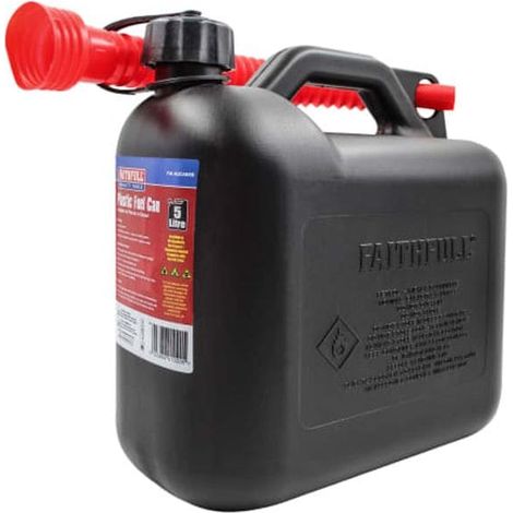 Faithfull Black Plastic Fuel Canister - 5 Liters