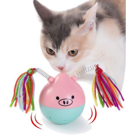 Jouet Chat Automatique Jouet pour Chat Jouet Interactif pour Chat Boules Interactives de Jouets de Chat Roulement Automatique Rotatif Intelligent à 180 ° (Pôles non incluses)- (1/5)