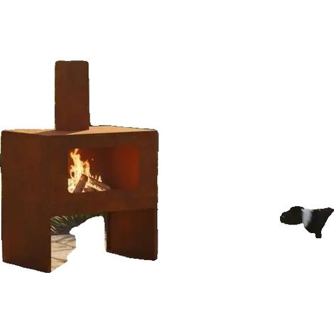 Feuerstelle für den Außenbereich, Robustes Stahl, Tragbares Design, braun (1/2)