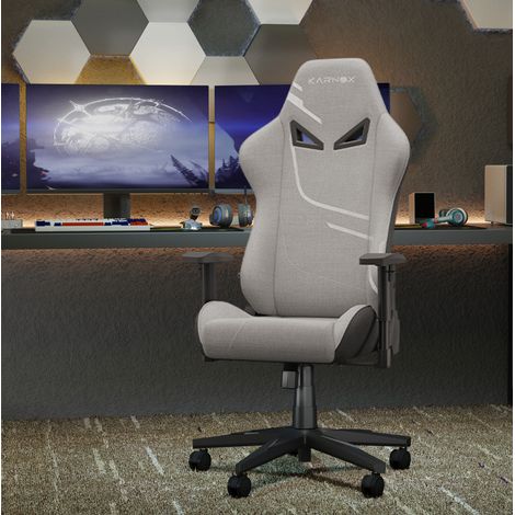 Gaming-Bürostuhl aus Stoff, hohe neigbare Rückenlehne, Hellgrau HAVRYA (1/3)