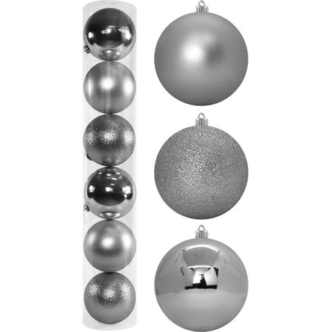 Boule De Noel - 15 Cm - Verre Métallisé - Décoration De Sapin De Noël - Lot De 6