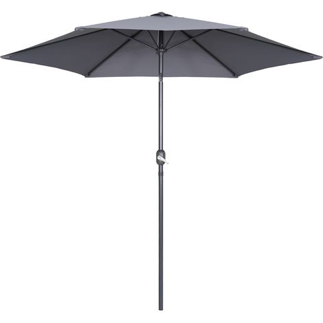 Parasol droit 3m en aluminium gris anthracite