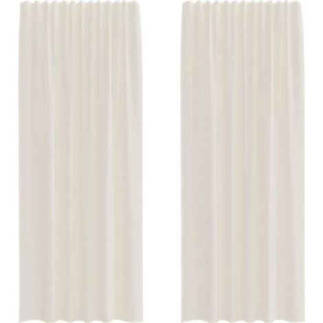 Rideaux en voile vidaXL avec passe-tringle, 2 pièces, crème (1/5)
