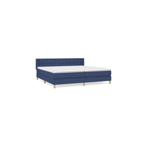Sommier à lattes de lit avec matelas Bleu 160x200 Tissu (1/5)