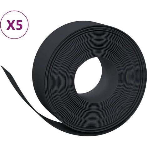Bordures de jardin 5 pcs noir 10 m 20 cm polyéthylène