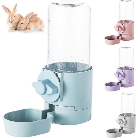 Trinkflasche für Kaninchen (500 ml), tropffreie Trinkflasche für Meerschweinchen, automatischer Wasserspender für Hamster, 1 Stück (d-) - blau
