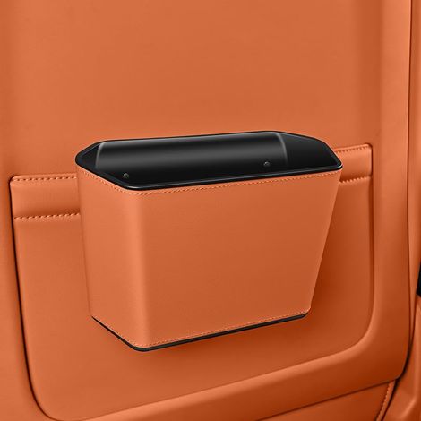 Poubelle auto avec clip, mini support à déchets pour siège et porte, accrochage étanche, pour voiture, SUV (Orange1) (1/5)